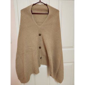 Brown Knit Poncho